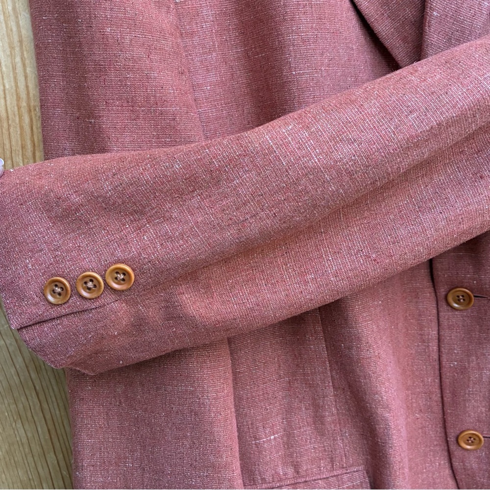 Ermenegildo Zegna Terracotta Linen Silk Sport Coat Blazer Sz 44R - Picture 4 of 11